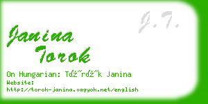 janina torok business card